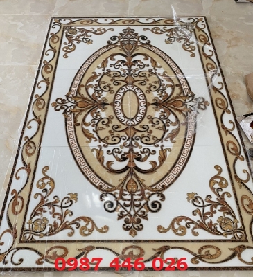 Thảm gạch khắc vàng cổ điển