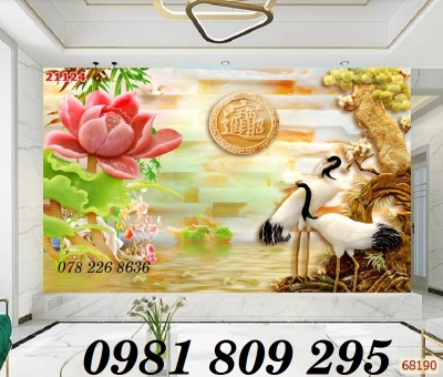 Tranh gạch chim hạc 3d cao cấp HG9343
