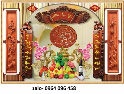 Tranh gạch 3d ốp tường phòng thờ - CBC33