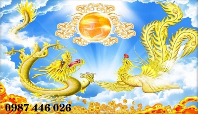 Gạch tranh rồng vàng HP97722