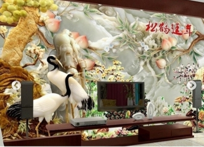 Tranh gạch 3d chim hạc - 844XC