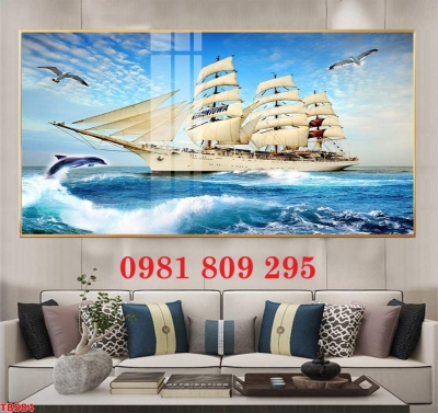Tranh gạch men thuyền buồm