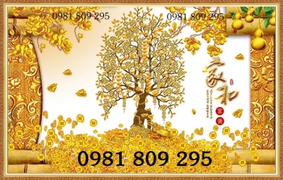 Gạch tranh 3d cây kim tiền