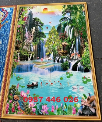 Tranh gạch men 3d ốp tường đẹp phòng khách HP622