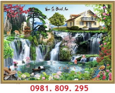 Bộ tranh gạch phong cảnh , tranh 3d HN888