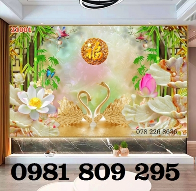 Tranh gạch - gạch trang trí 3d hoa sen