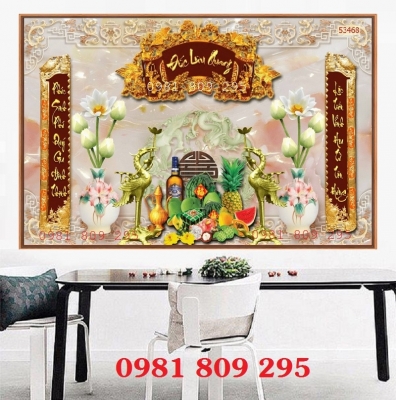 Gạch 3d ốp tường phòng thờ