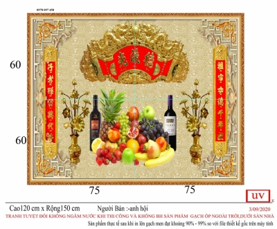 Tranh 3D phòng thờ-