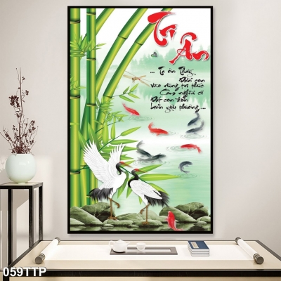 tranh phòng khách - tranh gạch 3D