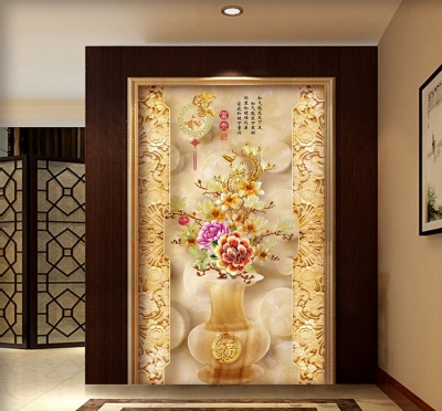 Tranh gạch 3d ốp tường bình hoa - VC433