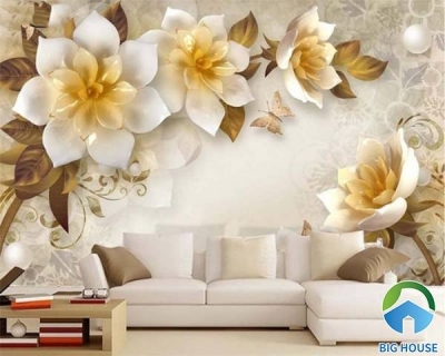 Tranh gạch 3d hoa sứ ngọc - TBVC5