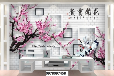 Tranh vườn hoa - tranh gạch