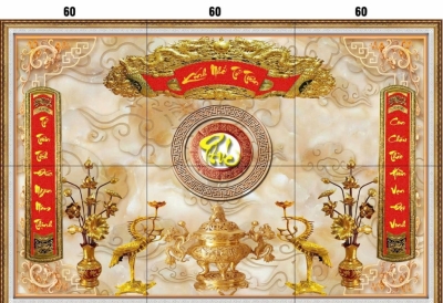 Tranh gạch 3d ốp mộ - phòng  thờ - JKM90