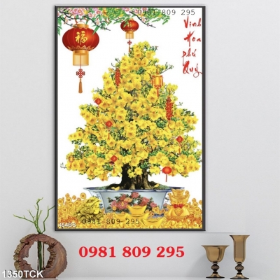Tranh mai vàng trang trí phòng khách HP997