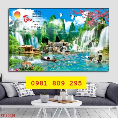 Gạch tường phong cảnh thác nước ốp tường  GP76