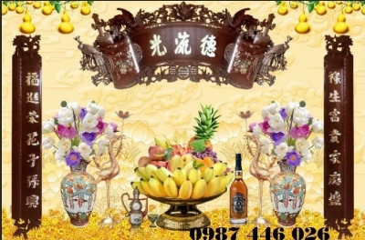 Tranh gạch men ban thờ