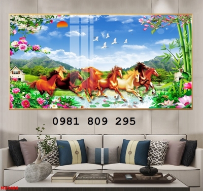 Gạch 3d ngựa - tranh gạch men