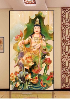 Tranh gạch hình phật 3d - gạch tranh 3d ốp tường - 32XNNB
