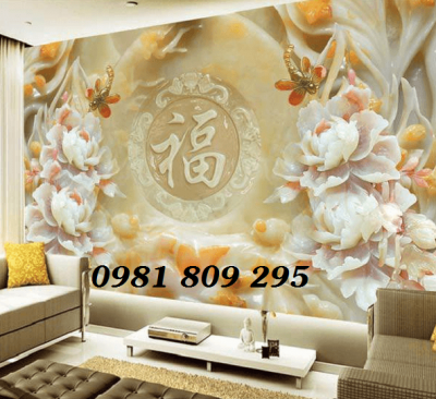 Gạch tranh 3d sứ ngọc mẫu đơn