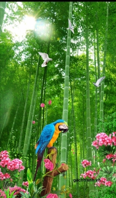 Tranh tre trúc 3d - tranh gạch 3d tre trúc - 55XN