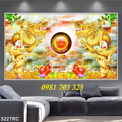 tranh rồng phong thủy- gạch tranh 3D