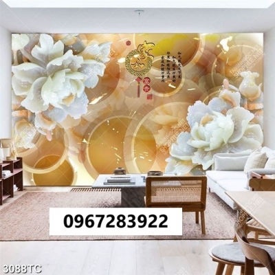 Tranh gạch hoa mẫu đơn ốp tường