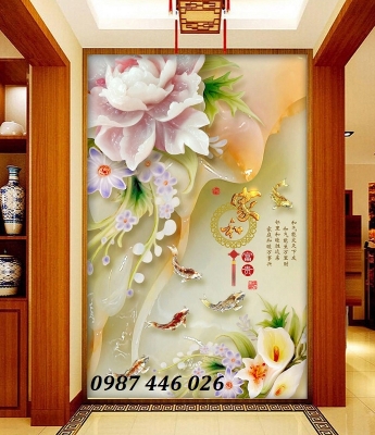 Gạch tranh hoa mẫu đơn HP9283