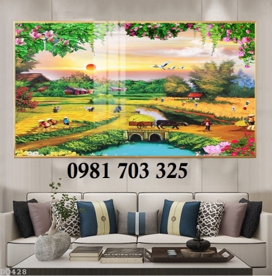 Tranh gạch men 3D đồng quê
