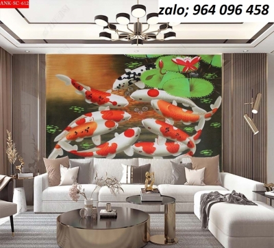 Tranh cá - tranh gạch 3d đàn cá - BV55
