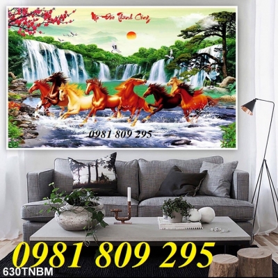 tranh gạch bát mã 3d