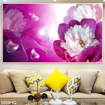 Gạch tranh hoa cách điệu trang trí phòng khách