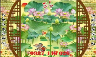 Tranh gach men hoa sen HP0222