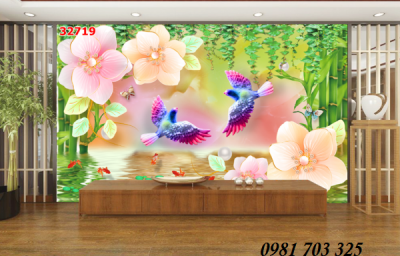 Tranh gạch 3D phòng khách