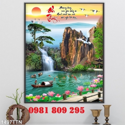 Tranh gạch thác nước ốp tường hp18655