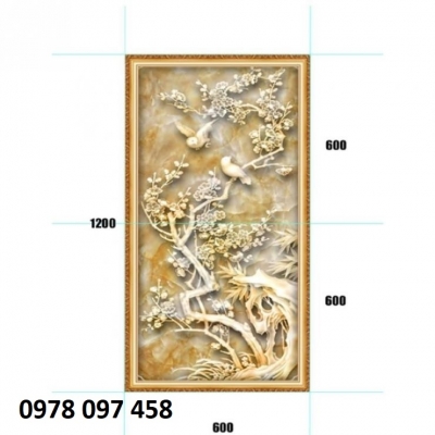 Tranh họa tiết hoa 3D trang trí tường