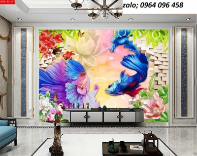 Tranh gạch 3d cá chép phong thủy - 6333S