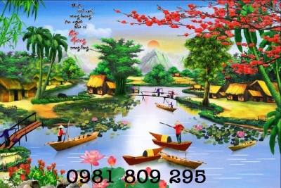 Gạch tranh đồng quê ốp tường HP646