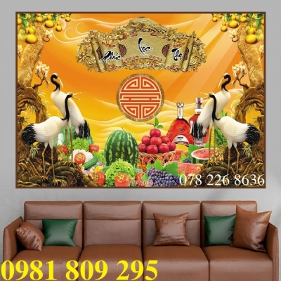 Phòng thờ - tranh gạch men 3d ốp tường