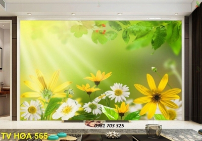 Tranh gạch 3D phong cảnh vườn hoa