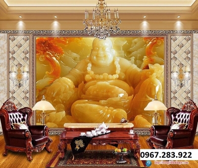 Gạch ốp tường 3D Phật Di Lặc