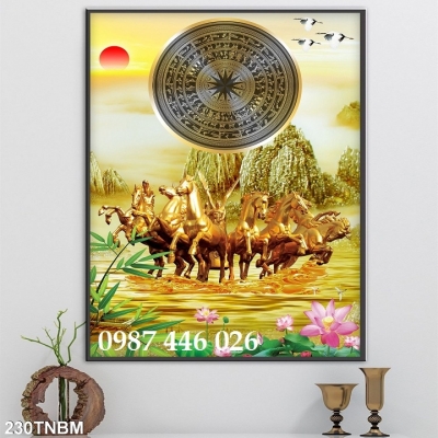 Tranh ngựa, gạch tranh bát mã HP233