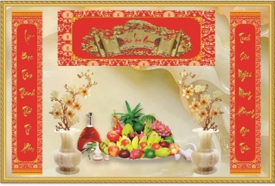 Tranh gạch trang trí phòng thờ