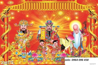 Tranh gạch 3d ốp tường phúc lộc thọ - 244XCCC