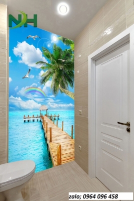 Tranh gạch 3d ốp tường khổ đứng - 042XVB
