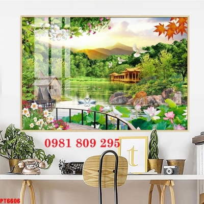 Gạch 3d phong cảnh , tranh gạch trang trí