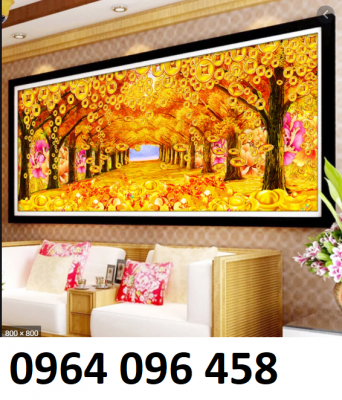 tranh gạch 3d cây tiền vàng - 85KD