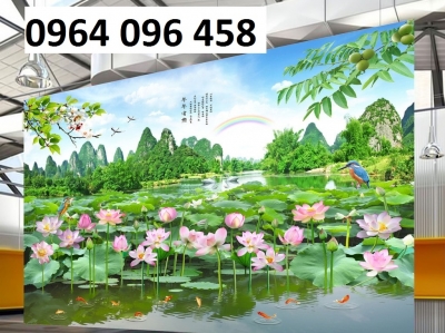 Tranh gạch 3d ốp tường hoa sen - 899CNB