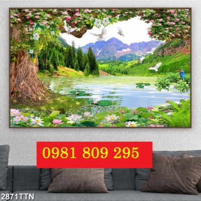 Tranh phong cảnh - gạch 3d sơn thủy hữu tĩnh