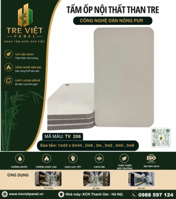 Tấm ốp than tre đơn sắc TRE VIỆT PANEL