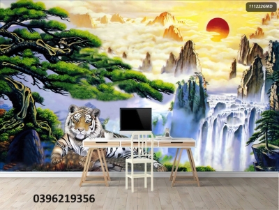 Tranh gạch đẹp sơn thủy trang trí
